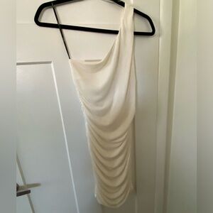 One shoulder ruched dress